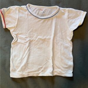 Oso & Me Willie T-Shirt White with Colorful Trim 24M